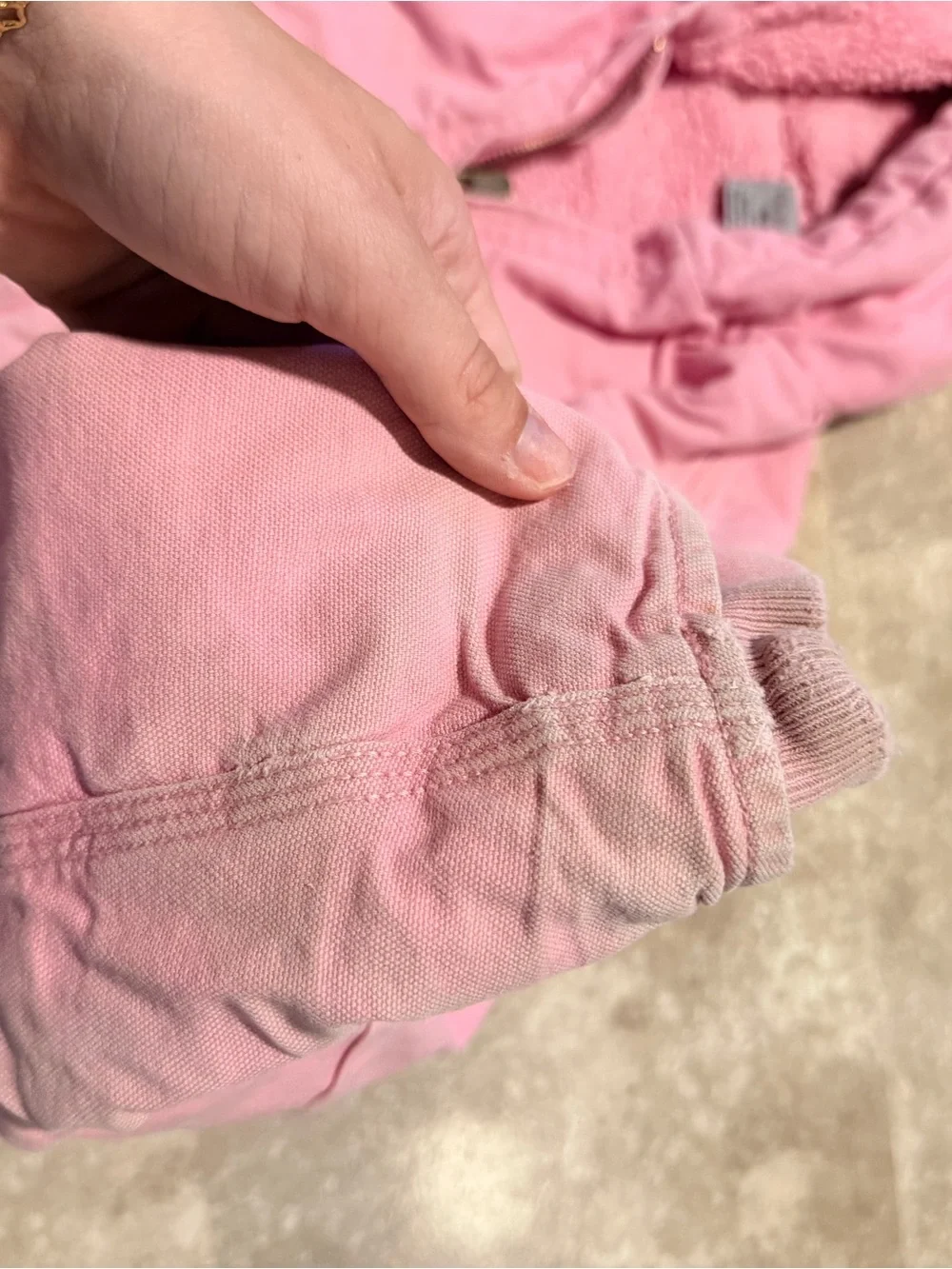 Carhartt Pink Hooded Sherpa-Lined Kids Jacket